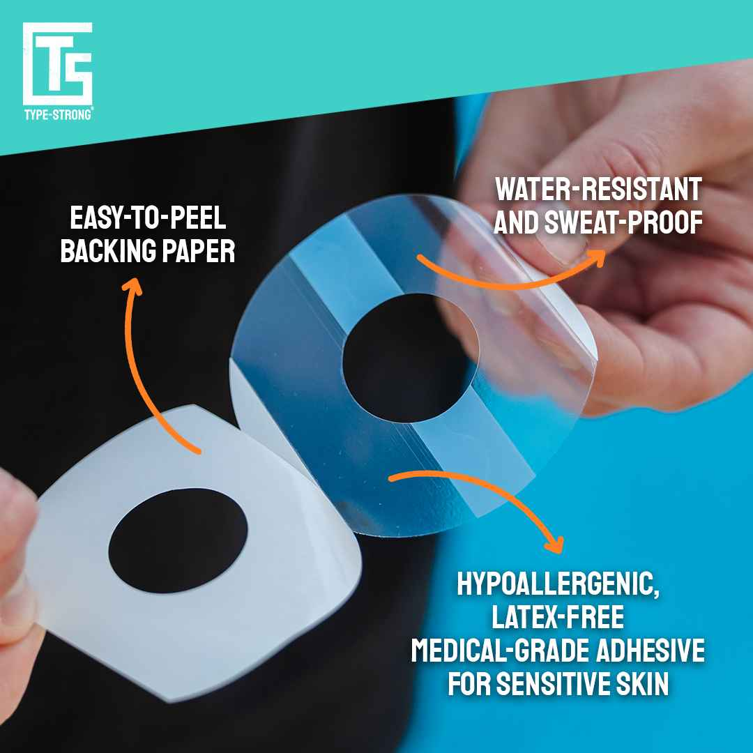 Pump Infusion Set Adhesive Patches - 20 Pack - Type Strong