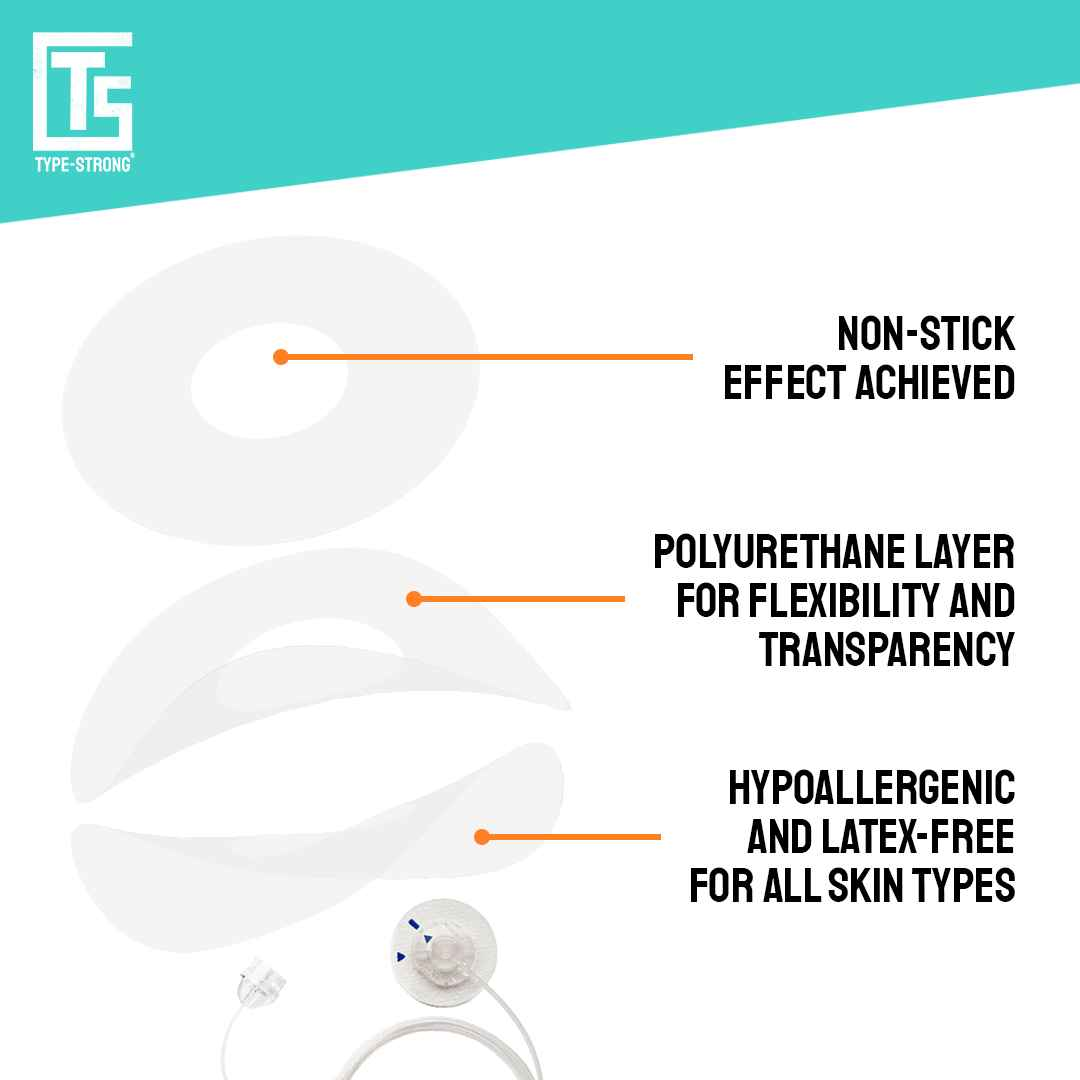 Pump Infusion Set Adhesive Patches - 20 Pack - Type Strong